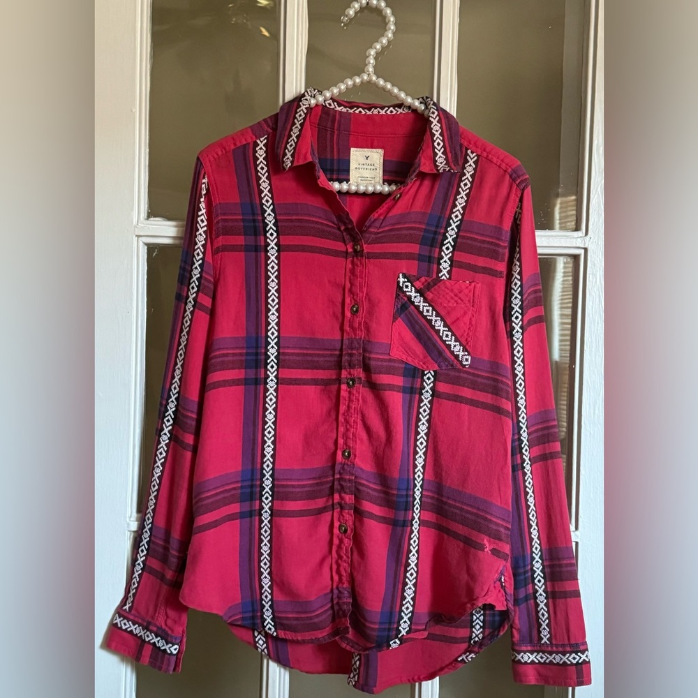 American Eagle Plaid Button Down